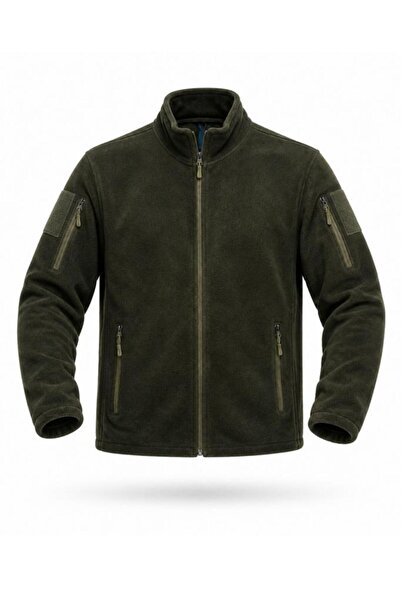 Karaca Unisex Zip-Up Tactical Fleece Coat & Cardigan - Khaki, Size 2XL
