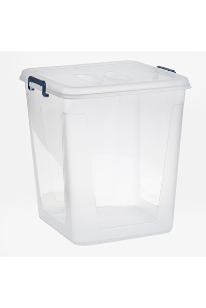 Zumzeria Transparent Storage Box with Lid & Petrol Handles 30L