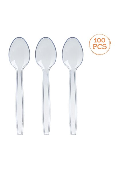 Zumzeria Linguri de plastic transparente reutilizabile 15,2 cm - 100 bucăți