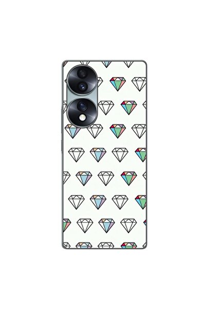 OEM Case compatible with Honor 70 Silicone Gel Tpu Model Diamonds Pattern Tra...