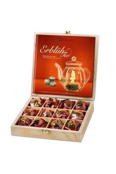 Creano Set cadou ceai înflorit ErbluhTee, 12 bile, 6 sortimente, ceai alb, cu...
