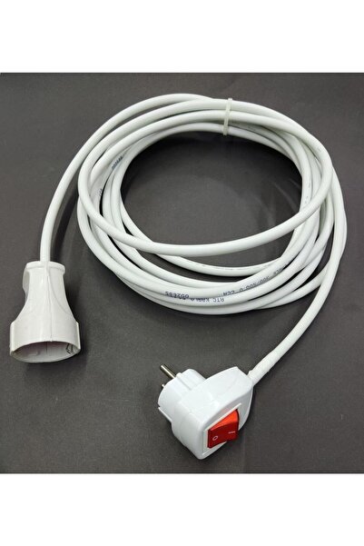 inwatt 7 Metre 3x2.5 mm Topraklı Anahtarlı Uzatma Kablosu Tekli Priz Ara Kabl...