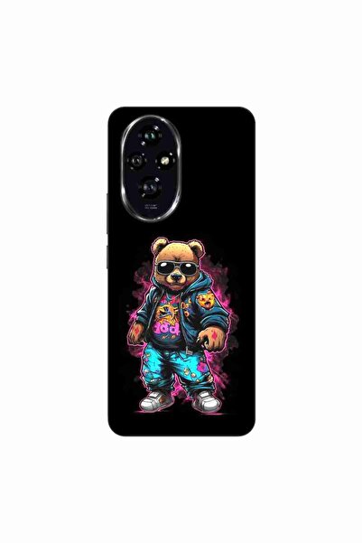 OEM Husa compatibila cu Honor 200 Silicon Gel Tpu Model Bear Cool Black
