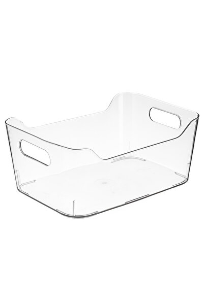 Zumzeria Transparent Plastic Storage Basket with Handles 2.5L