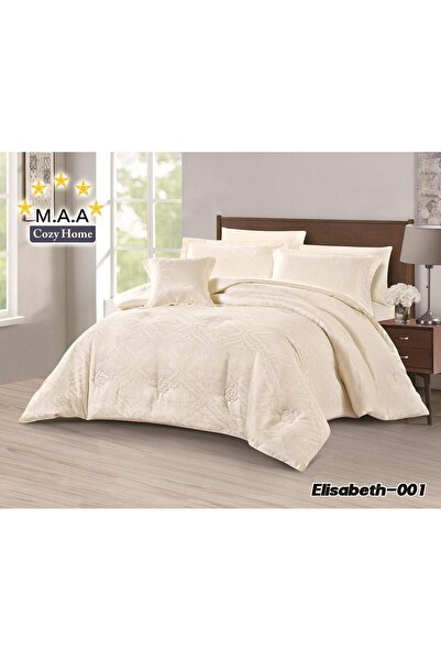 M.A.A Cozyhome Nefirin Jacquard Embroidered Bridal Padded Bedspread-7 Pieces-...