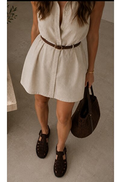 AYAKKABİSEPETİ Genuine Leather Ankle Strap Suede Closed Front Buckle Women's ...