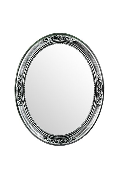Zumzeria Oglindă de perete cu ramă din plastic negru argintiu antic 70x56.2cm