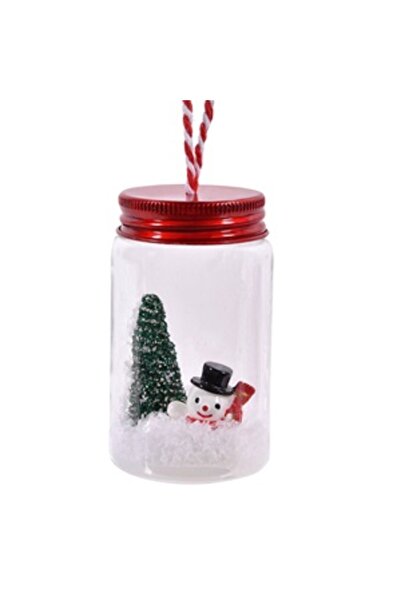 Zumzeria Ornament pentru bradul de Crăciun, borcan transparent cu capac metal...