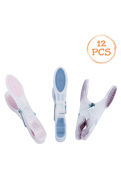 Zumzeria Clești de rufe cu mâner colorat Softgrip 8cm - 12 bucăți