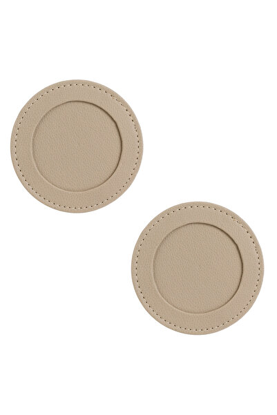 Zumzeria Taupe Round Cup Holder Set with PVC Cover Ø10cm - 2
