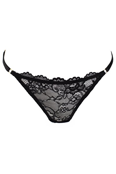 Zumzeria Black Lace & Floral String Thong