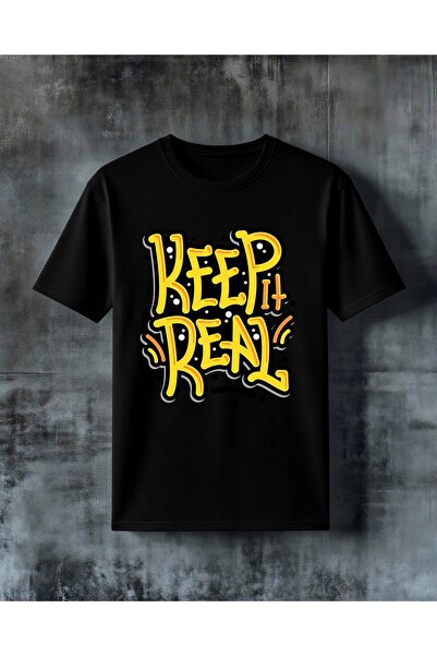 COMVİCHO Keep It Real Graffiti Printed Oversize T-Shirt