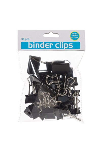 Zumzeria Black Metal Paper Clips in 3 Sizes - 34pcs