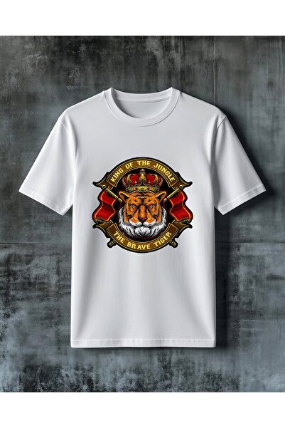COMVİCHO King Jungle Brave Tiger Printed Oversize T-Shirt