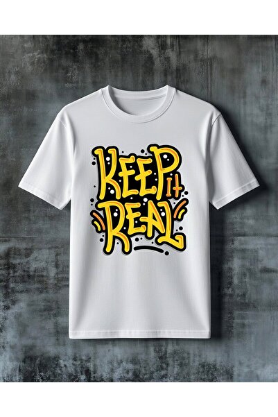 COMVİCHO Keep It Real Graffiti Printed Oversize T-Shirt