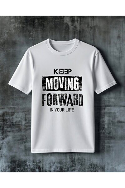 COMVİCHO Keep Moving Forward Printed Oversize T-Shirt