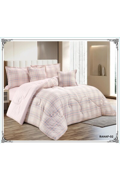 miral Summer Quilt and Duvet Cover Set with Luxurious Leaf Design, Fully Fill...