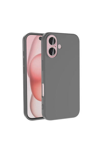 zore iPhone 16 Plus Kılıf HNZM LSR Lansman Kapak-Titanyum-Gri