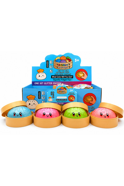 Squishy Bun Jucarie Dumpling Mystery, Antistres Sensorial in Cutie, Culori Al...