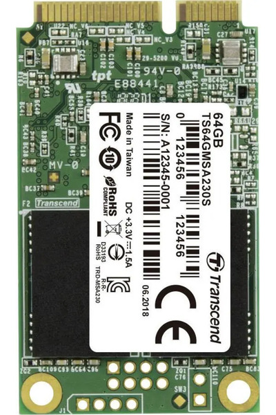 Transcend 230S 64 GB mSATA (SATA 6 Gb/s, mSATA)