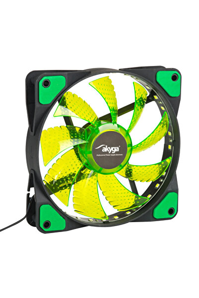 Akyga Ventilator 120mm MOLEX 33 LED verde AW-12E-BG