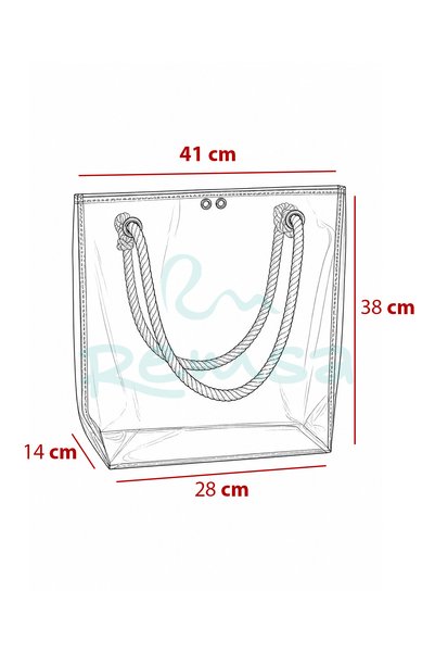 REMSA Mesh Rope Strap Transparent Beach Bag 02 Orange