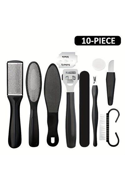 Choice1 Black 10pcs 10/8pcs Pedicure Set In A Box, Including Foot File, Foot ...