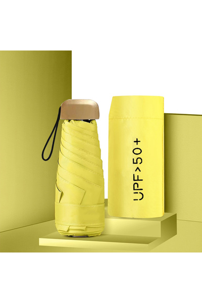 Choice YELLOW Ultra light mini women's 50 fold sun umbrella, sun protection a...