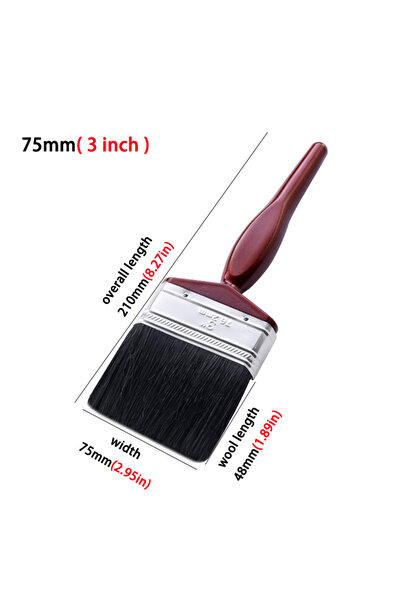 Choice4 sec888hz-3 Red Plastic Handle Black Bristle Brush Painting Tool Decor...