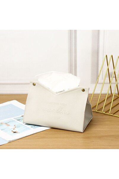 Choice1 White Solid Color Leather Tissue Box Multi-Purpose Napkin Storage for...