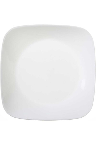Corelle Vitrelle Glass Square Luncheon Plate, 9 inches, Pure White, 1069960