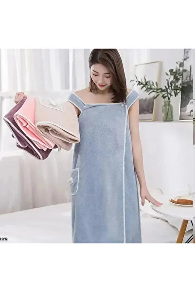 Choice مناشف استحمام نسائية زرقاء سماوية للفتيات قابلة للارتداء 85*140 سم سري...