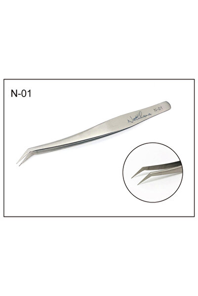 Choice8 N-01 NATUHANA Eyelash Extension Tweezers Anti-static Straight Industr...
