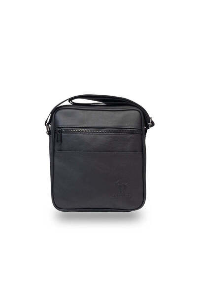 TORO NERO Men's black leather bag Miror