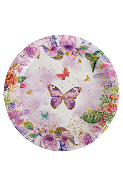 Nonebranded Printed napkins butterfly party set disposable paper plates 7 inc...