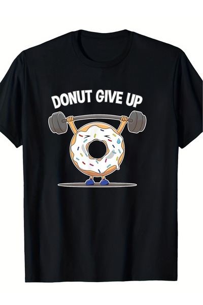 Sovae تي شيرت رياضي للرجال بتصميم "No Donuts"