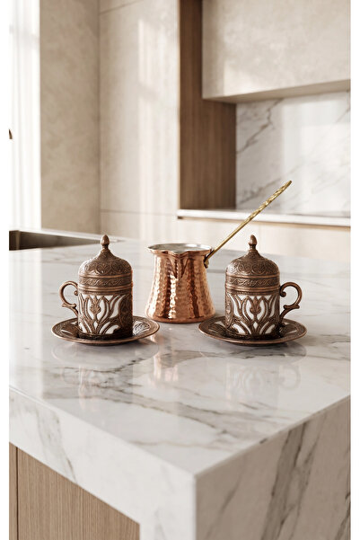 Meya design Decorative Turkish Coffee Set – Ceramic Cup with Zamak Body and C...