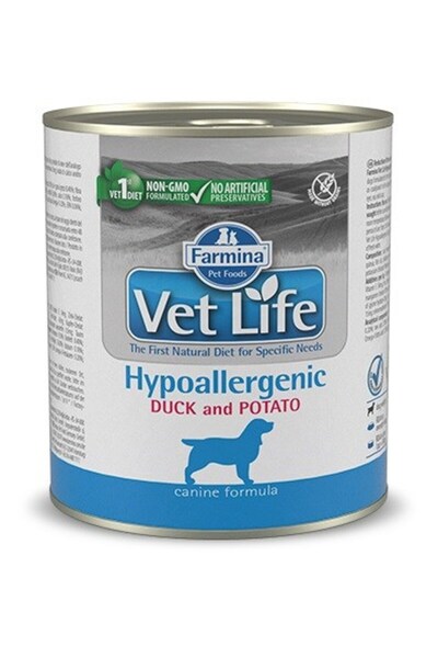 Farmina Vet Life Diet CÂINE Hipoalergenic Rață și Cartof - hrană umedă pentru...