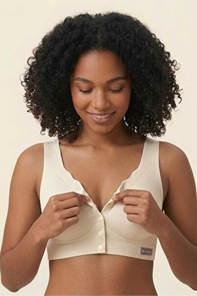 Brashop Premium Laser Cut Ribbed Seamless Bra |   Front Snap Seamless Bralett...