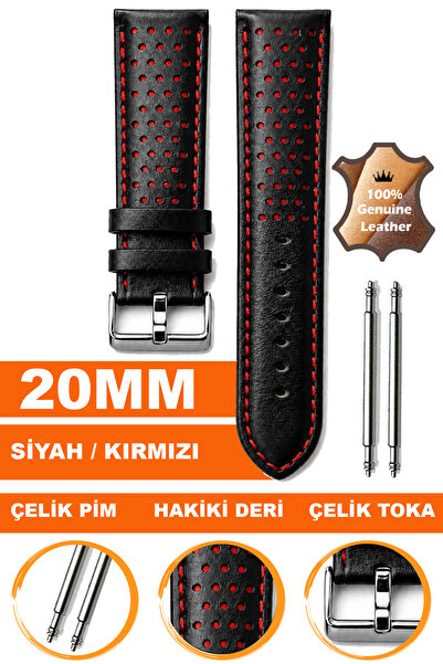 COBRA Sport Genuine Leather Watch Band Strap Compatible with 20mm Watches L04...