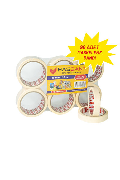 HAS BANT 18MMx20M İNŞAAT MASKELEME BANDI - 96 ADET