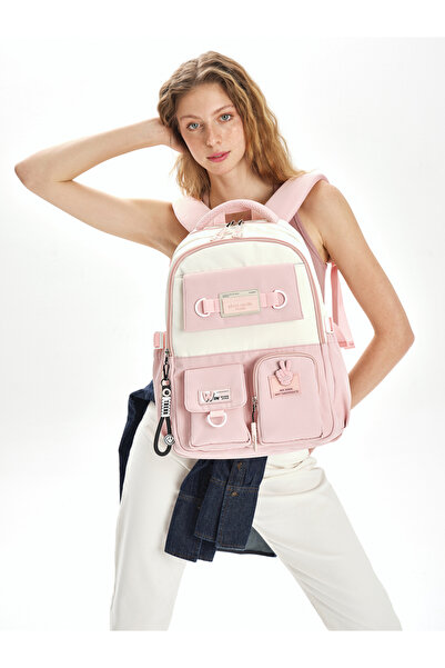 Pierre Cardin -Pierre Cardin 18828 School Bag Waterproof Multi-Compartment Pink
