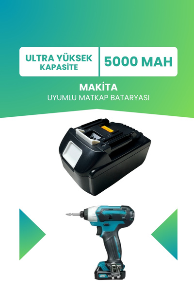 ELECTROLL Makita Uyumlu Batarya (ULTRA YÜKSEK KAPASİTE) 18.0V 5000mah Li-ion Matkap Bataryası