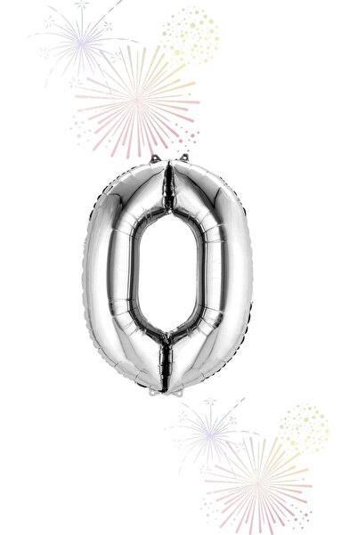 YOUC Design Silver Color 0 Number Foil Balloon Zero 80 cm & 32 Inch Number Ba...