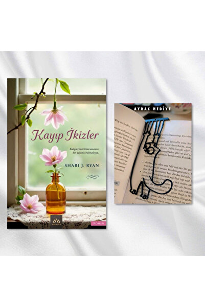 Arkadya Yayınları Lost Twins / Bookmark with Swinging Cat Figure Gift