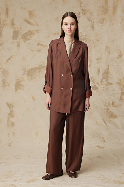 Zühre Tk-1584 Silk Suit 38-46 Brown Suit 1584