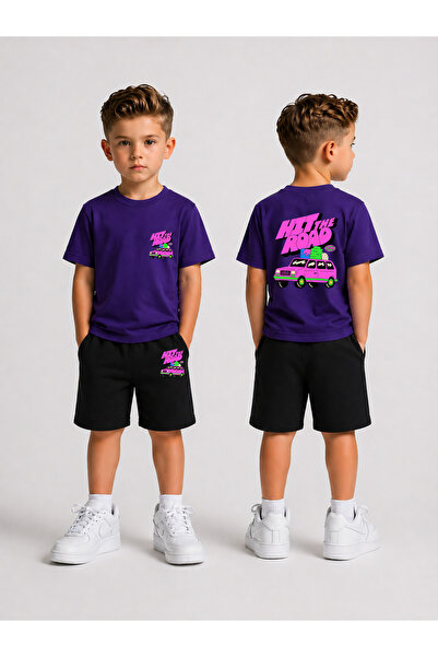 LORVEX Children's T-Shirt and Shorts Set Printed Cotton Summer Combination