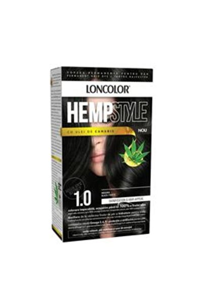 Loncolor Vopsea Permanenta pentru Par cu Amoniac - HempStyle, nuanta 1.0 Negr...