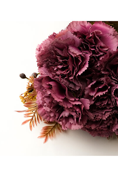 Bazen Defter Artificial Flower Purple Carnation Bunch Premium Fabric Flower 1...