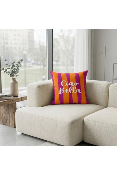 MİNOZA Colorful Striped Design Modern Decorative Throw Pillow Cover 1 Piece